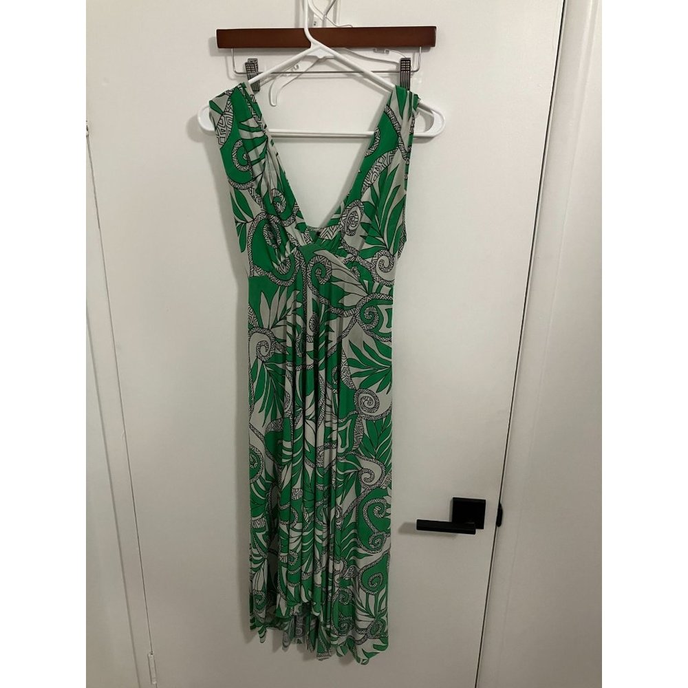 Co-Me Como Women's Patterned Dress, Green Multicolor, Small